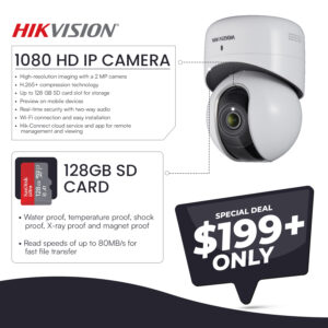 Hikvision 1080 HD IP Camera (with 128GB SD Card)